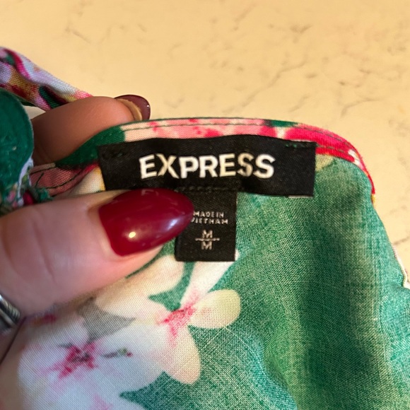 NWOT Green Floral Print Deep V Halter Maxi Dress Size Medium - Picture 8 of 16